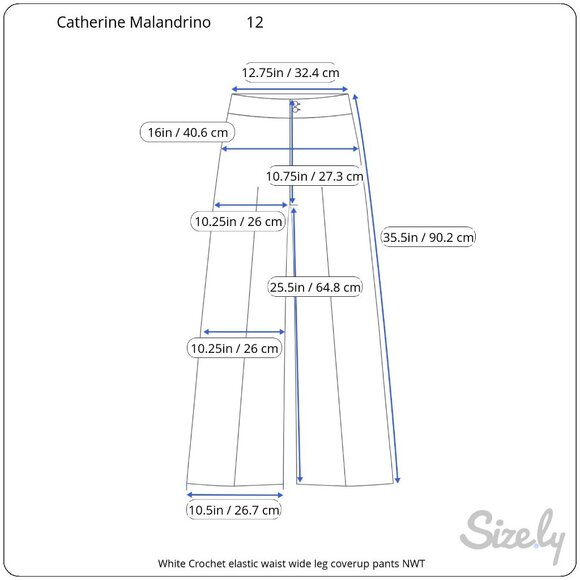 Catherine Malandrino 1-pc Adjust Strap Ruffle Neck Swimsuit Crochet Pants 12 NWT - Picture 10 of 10